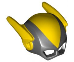 Minifigure, Headgear Mask Black Vulcan with Yellow Middle and Wings Pattern