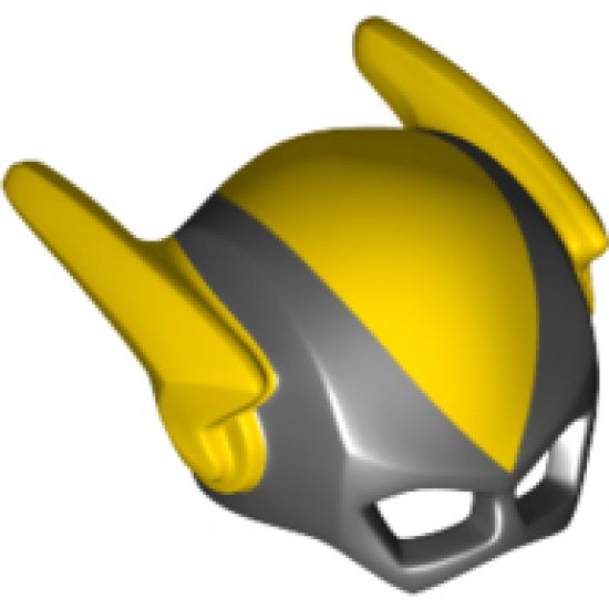Minifigure, Headgear Mask Black Vulcan with Yellow Middle and Wings Pattern