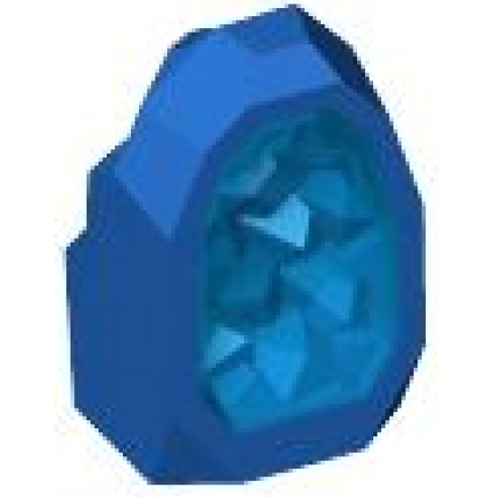 Rock 1 x 1 Geode with Molded Trans-Dark Blue Crystals Pattern