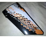 Technic, Panel Fairing #18 Large Smooth, Side B with White and Orange Rhombuses Pattern (Sticker) - Set 9398
