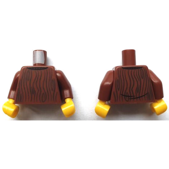 Torso Sweater with Dark Brown Wood Grain Pattern (BAM) / Reddish Brown Arms / Yellow Hands
