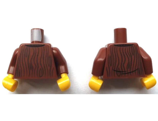 Torso Sweater with Dark Brown Wood Grain Pattern (BAM) / Reddish Brown Arms / Yellow Hands