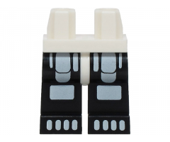 Hips and Black Legs with White Minifigure Skeleton Thighs, Knees and Toes Pattern (BAM)