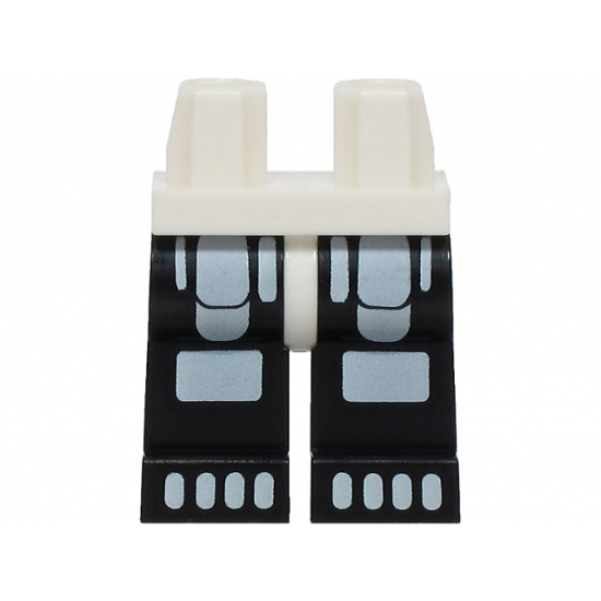 Hips and Black Legs with White Minifigure Skeleton Thighs, Knees and Toes Pattern (BAM)