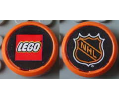 Wheel Hockey Puck, Small with Lego Logo and NHL Logo Pattern (Stickers) - Set 3579