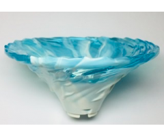 Tornado Spiral Wide with Marbled Trans-Light Blue Top Pattern