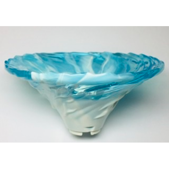 Tornado Spiral Wide with Marbled Trans-Light Blue Top Pattern