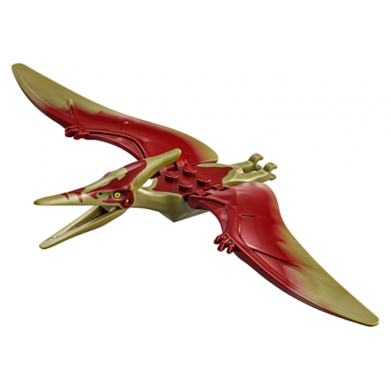 Dinosaur Pteranodon with 4 Studs with Dark Red Back and Small Oval Nostrils
