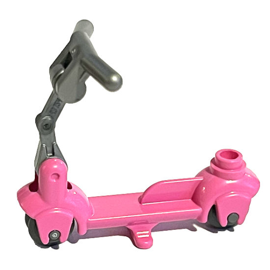 Kick Scooter with Dark Bluish Gray Wheels, Flat Silver Steering Link, and Flat Silver Handlebars (36273 / 3464 / 30377 / 30031)