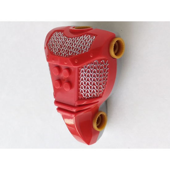 Large Figure Part Torso KK with Adric, Sir Pattern (Red Front and Silver Chain Mail) - Series 3 - Brick 2 x 2 Relief