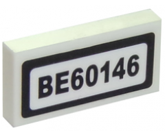 Tile 1 x 2 with 'BE60146' Pattern (Sticker) - Set 60146