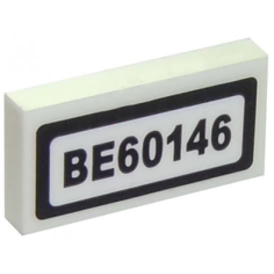 Tile 1 x 2 with 'BE60146' Pattern (Sticker) - Set 60146