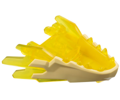 Dragon Head (Ninjago) Jaw with Spikes, 4 Studs and 2 Bar Handles with Molded Tan Face Pattern