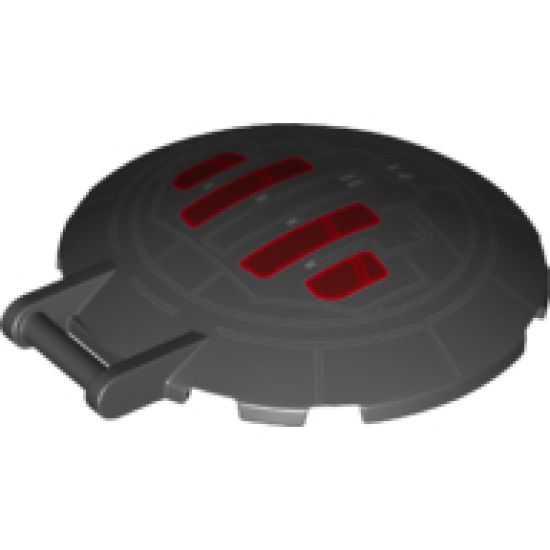 Dish 6 x 6 Inverted - No Studs with Bar Handle with SW Kylo Ren's TIE Fighter Hatch Pattern