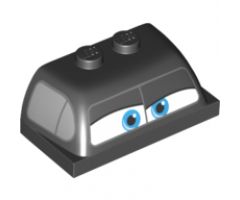 Windscreen 2 x 4 x 1 1/3 with Front Window with Dark Azure Eyes and Side Door Windows Pattern