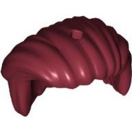 Minifigure, Hair Mid-Length, All Swept to Right Side, Hole On Top - Hard Plastic