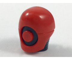 Minifigure, Head, Modified Helmet with Neck Ridges and Red Mask with Red Circle Pattern