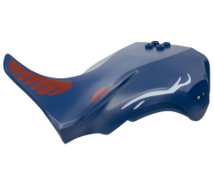 Tulkun Na'Vi Whale Head Jaw Upper with 4 White Eyes and Stripes, Red Markings Pattern