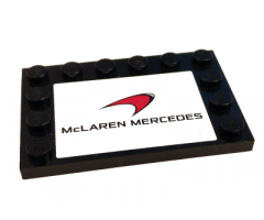 Tile, Modified 4 x 6 with Studs on Edges with 'McLAREN MERCEDES' on White Background Pattern (Sticker) - Set 75911