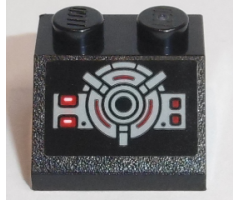 Slope 45 2 x 2 with Red Buttons and Wheel with Levers Pattern (Sticker) - Set 75190