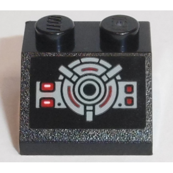 Slope 45 2 x 2 with Red Buttons and Wheel with Levers Pattern (Sticker) - Set 75190