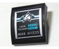 Slope, Curved 2 x 2 with Silver Ultra Agents Logo and 'QUAD ACCESS' Pattern (Sticker) - Set 70165