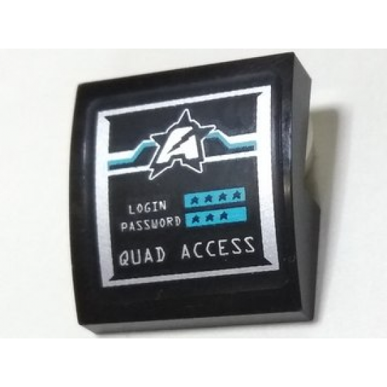 Slope, Curved 2 x 2 with Silver Ultra Agents Logo and 'QUAD ACCESS' Pattern (Sticker) - Set 70165