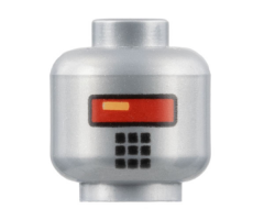 Minifigure, Head Alien with Red Visor and 9 Mouth Squares Pattern