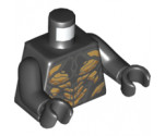 Torso Armor with Metallic Gold Scales and Dark Bluish Gray Lines Pattern / Black Arms / Black Hands