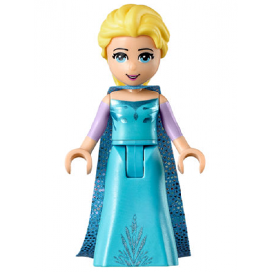 Elsa - Medium Blue Long Narrow Cape, Lavender Sleeves