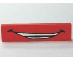 Tile 1 x 4 with Smile Open Mouth Pattern