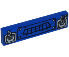 Tile 1 x 4 with Black Grille and Silver Attached Chains Pattern