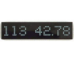 Tile 1 x 4 with White '113' and '42.78' in Digital Scoreboard Font Pattern