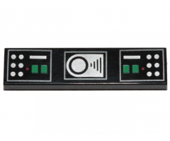 Tile 1 x 4 with Control Panels with Green, Red and Silver Lights and Buttons Pattern (BrickHeadz Darth Vader Belt)