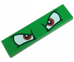 Tile 1 x 4 with Angry Red and White Eyes Pattern (Super Mario Bowser)