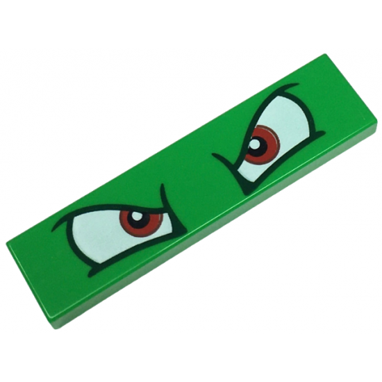 Tile 1 x 4 with Angry Red and White Eyes Pattern (Super Mario Bowser)