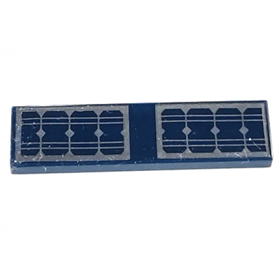 Tile 1 x 4 with Solar Panels Pattern