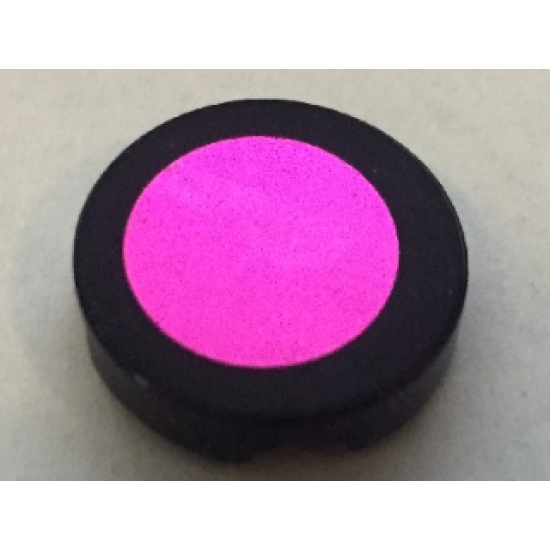 Tile, Round 2 x 2 with Mirrored Magenta Circle Pattern (Sticker) - Set 7586
