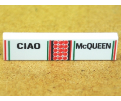 Tile 1 x 4 with 'CIAO' and 'McQUEEN' Pattern