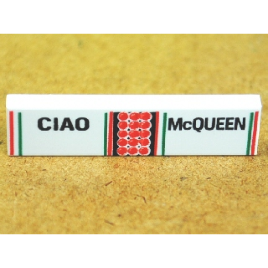 Tile 1 x 4 with 'CIAO' and 'McQUEEN' Pattern