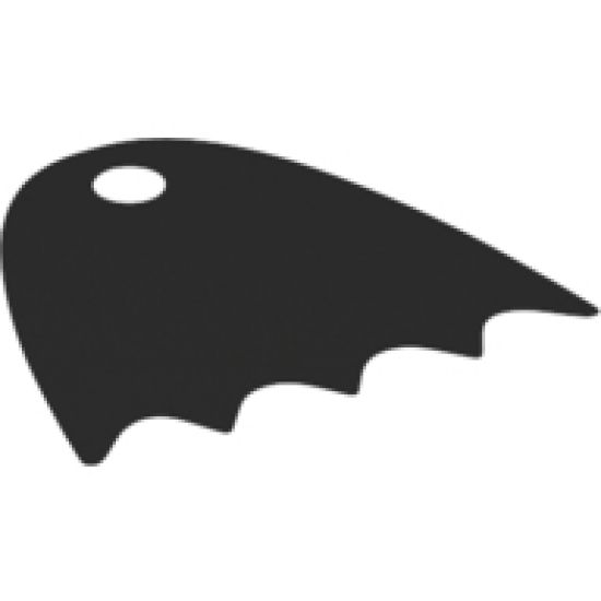 Minifigure, Body Wear Cape Cloth, Scalloped 5 Points with Single Top Hole (Juniors Batman) - Spongy Stretchable Fabric