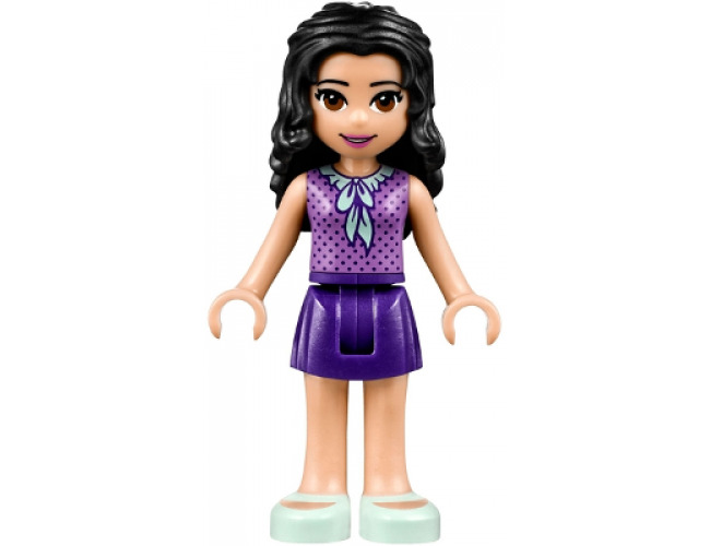 Friends Emma, Dark Purple Skirt, Medium Lavender Top, Light Aqua Shoes