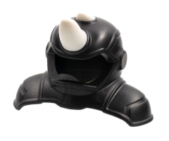 Minifigure, Headgear Helmet with Shoulder Pads with White Rhinoceros Horns Pattern