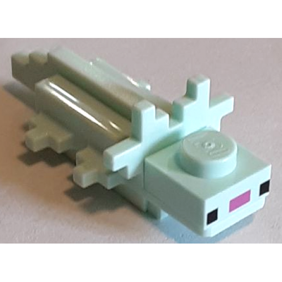 Minecraft Axolotl with Dark Pink Nose - Brick Built