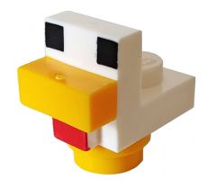Minecraft Chicken, Baby with Bright Light Orange Feet - Brick Built