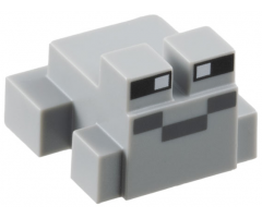Minecraft Frog with Black and White Eyes, Dark Bluish Gray Mouth Pattern