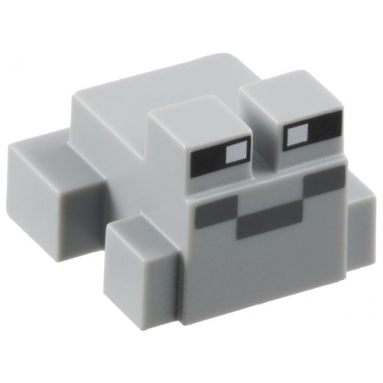 Minecraft Frog with Black and White Eyes, Dark Bluish Gray Mouth Pattern