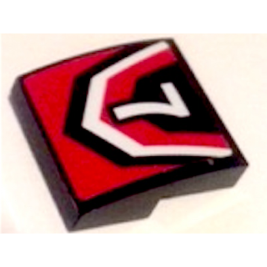 Slope, Curved 2 x 2 with White Number 7 and Red, White and Black Pattern (Sticker) - Set 60148