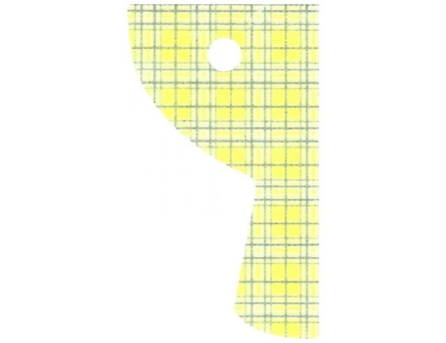 Cloth Curtain Left with Bright Light Yellow and Sand Blue Plaid Pattern - Traditional Starched Fabric