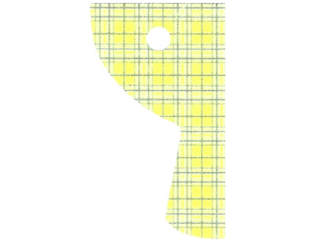 Cloth Curtain Left with Bright Light Yellow and Sand Blue Plaid Pattern - Traditional Starched Fabric